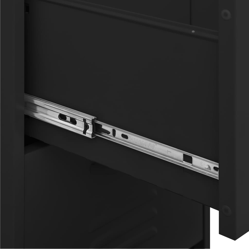 Armadietto Nero 42,5x35x101,5 cm in Acciaio - homemem39