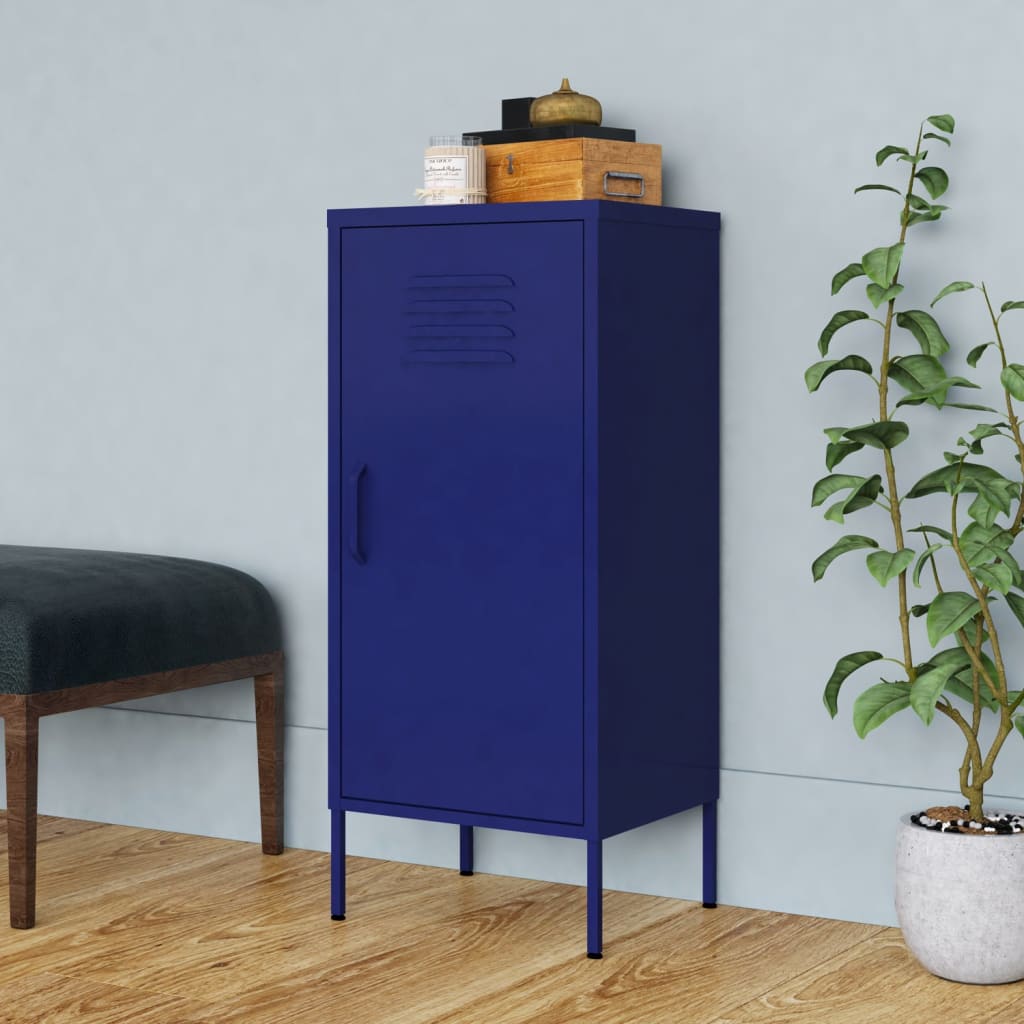 Armadietto Blu Marino 42,5x35x101,5 cm in Acciaio | homemem39