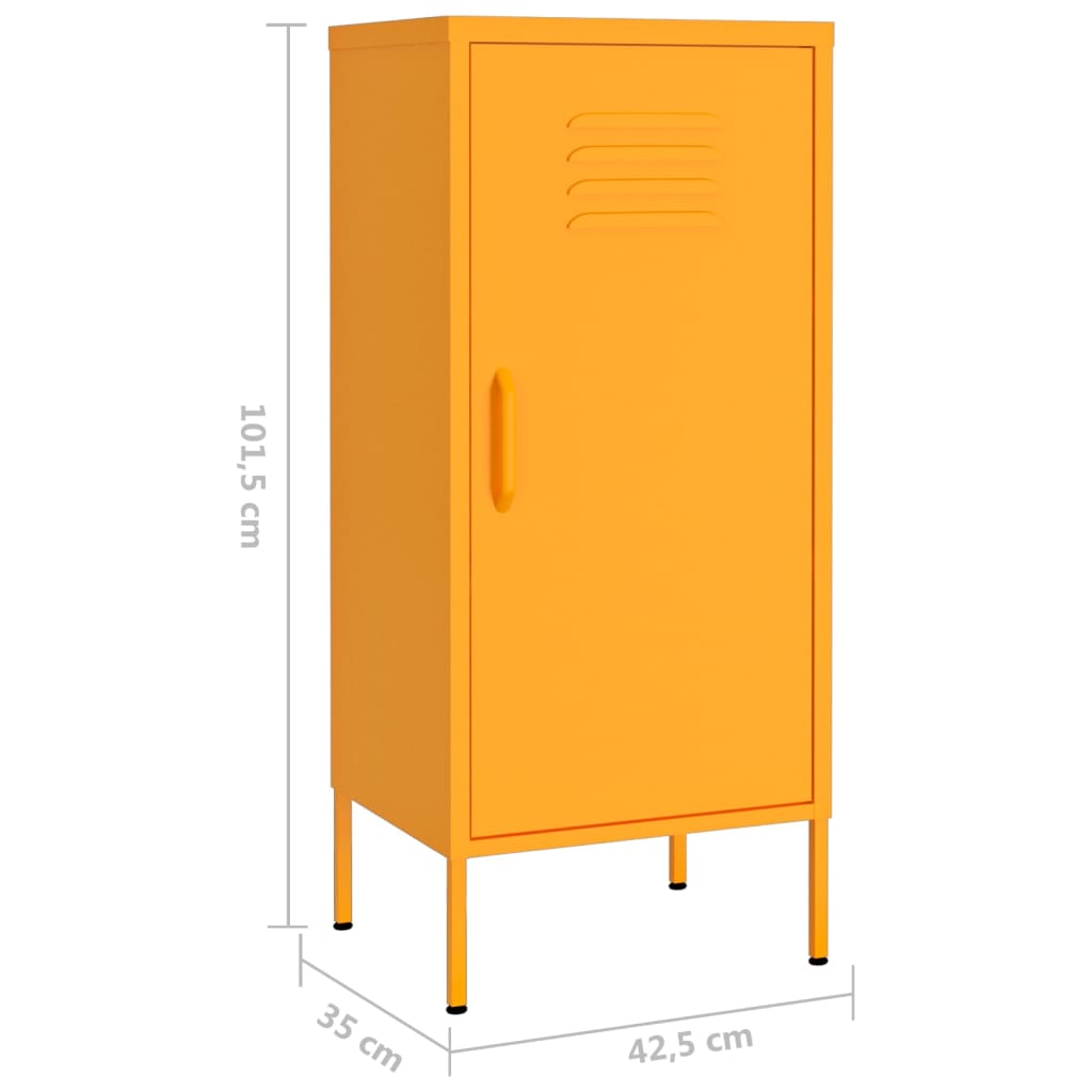 Armadietto Giallo Senape 42,5x35x101,5 cm in Acciaio | homemem39