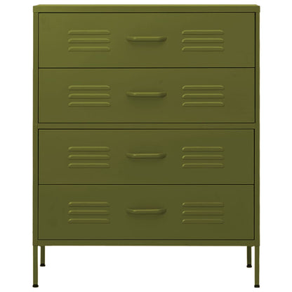 Cassettiera Verde Oliva 80x35x101,5 cm in Acciaio - homemem39