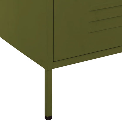 Cassettiera Verde Oliva 80x35x101,5 cm in Acciaio - homemem39