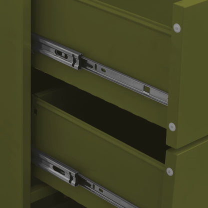 Cassettiera Verde Oliva 80x35x101,5 cm in Acciaio - homemem39