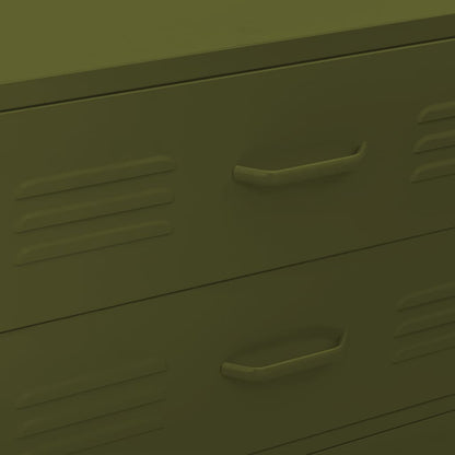 Cassettiera Verde Oliva 80x35x101,5 cm in Acciaio - homemem39