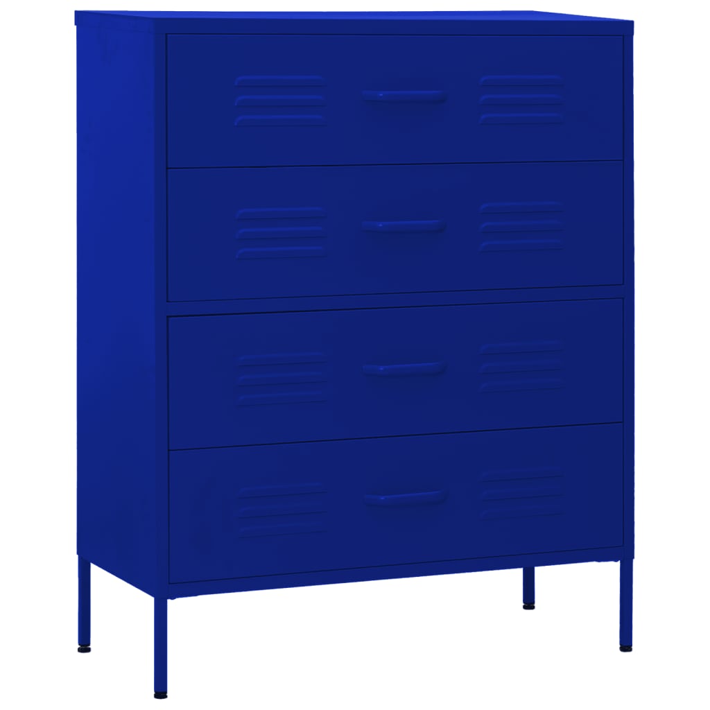 Cassettiera Blu Marino 80x35x101,5 cm in Acciaio - homemem39