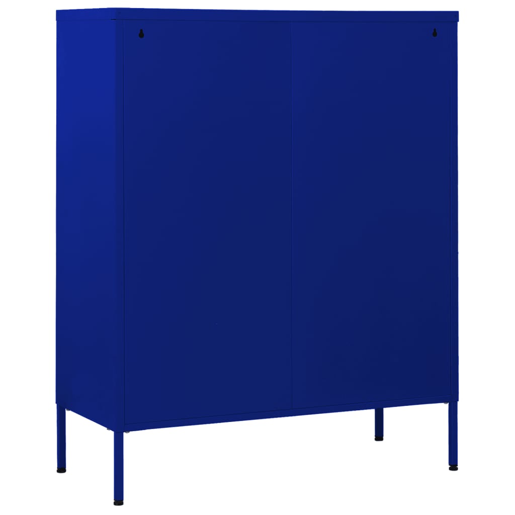 Cassettiera Blu Marino 80x35x101,5 cm in Acciaio - homemem39