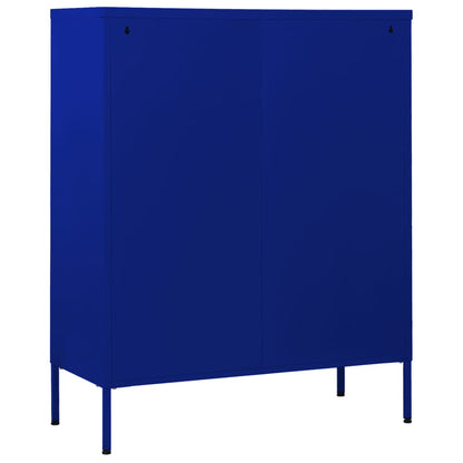 Cassettiera Blu Marino 80x35x101,5 cm in Acciaio - homemem39
