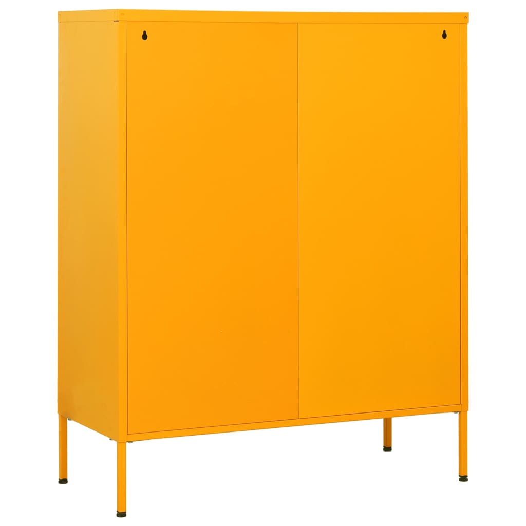 Cassettiera Giallo Senape 80x35x101,5 cm in Acciaio - homemem39