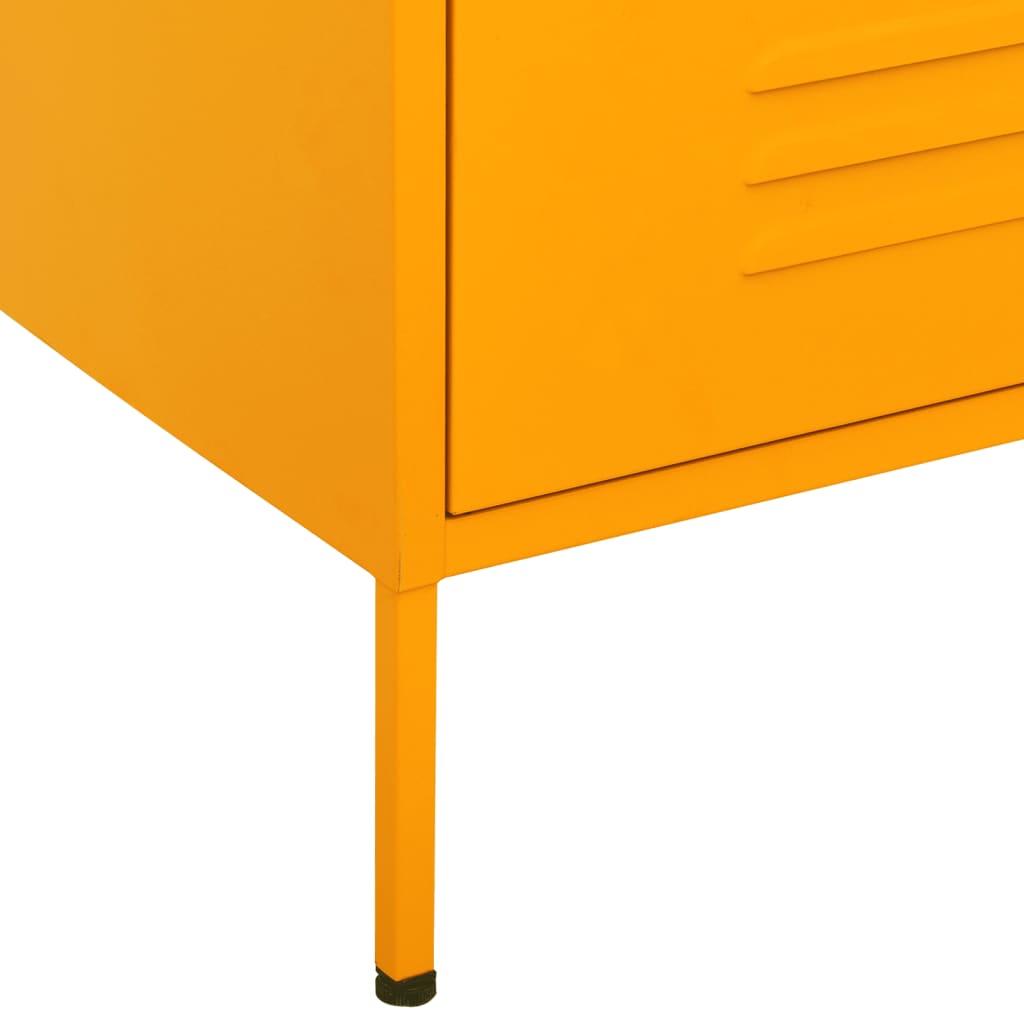 Cassettiera Giallo Senape 80x35x101,5 cm in Acciaio - homemem39