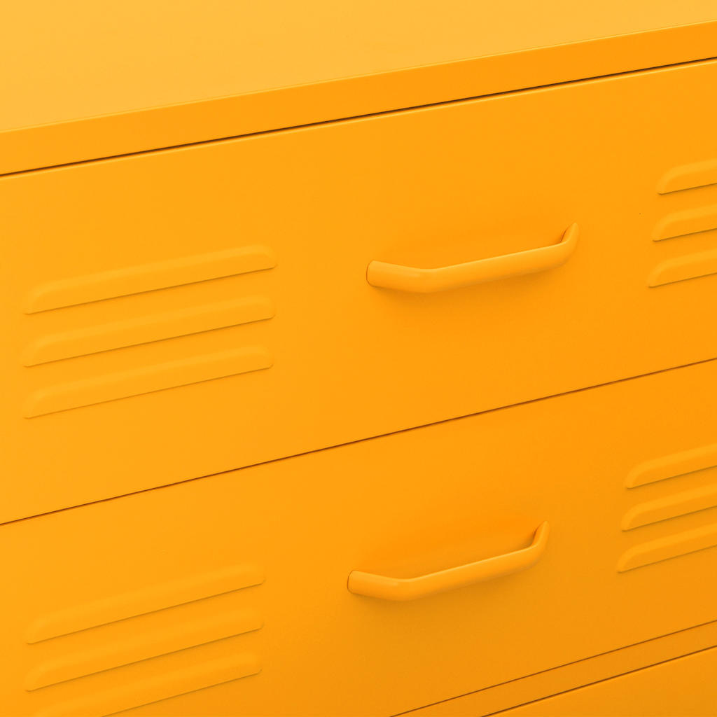 Cassettiera Giallo Senape 80x35x101,5 cm in Acciaio