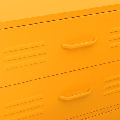 Cassettiera Giallo Senape 80x35x101,5 cm in Acciaio