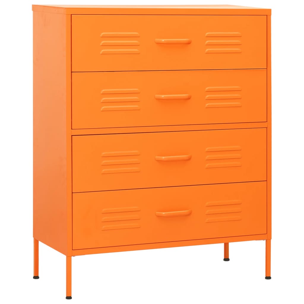 Cassettiera Arancione 80x35x101,5 cm in Acciaio - homemem39