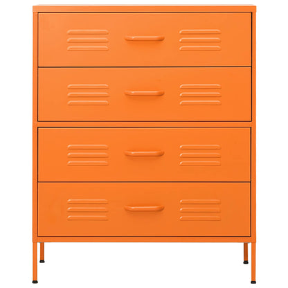 Cassettiera Arancione 80x35x101,5 cm in Acciaio