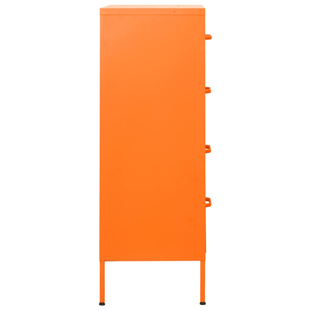 Cassettiera Arancione 80x35x101,5 cm in Acciaio
