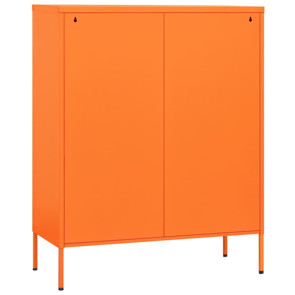 Cassettiera Arancione 80x35x101,5 cm in Acciaio - homemem39