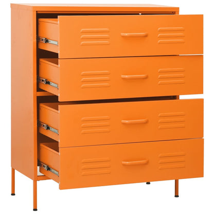Cassettiera Arancione 80x35x101,5 cm in Acciaio - homemem39