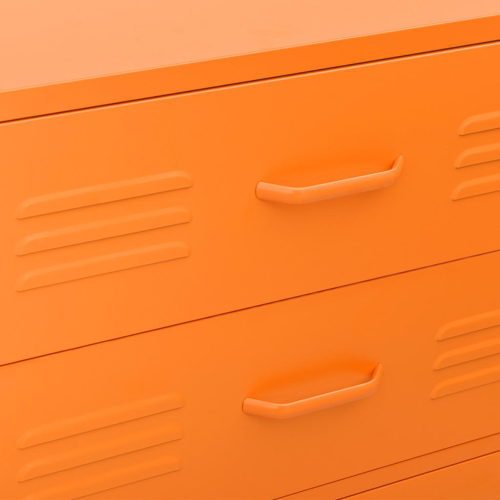 Cassettiera Arancione 80x35x101,5 cm in Acciaio