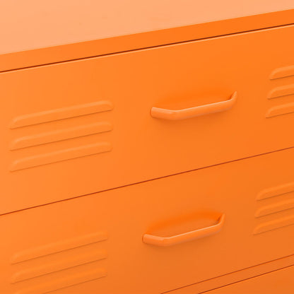 Cassettiera Arancione 80x35x101,5 cm in Acciaio
