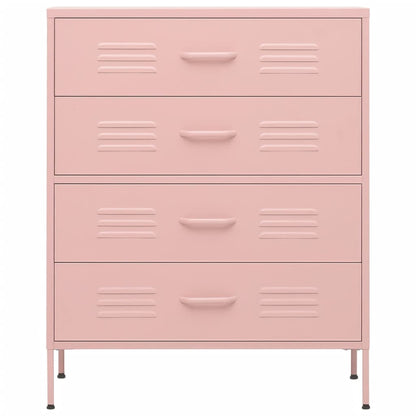 Cassettiera Rosa 80x35x101,5 cm in Acciaio - homemem39