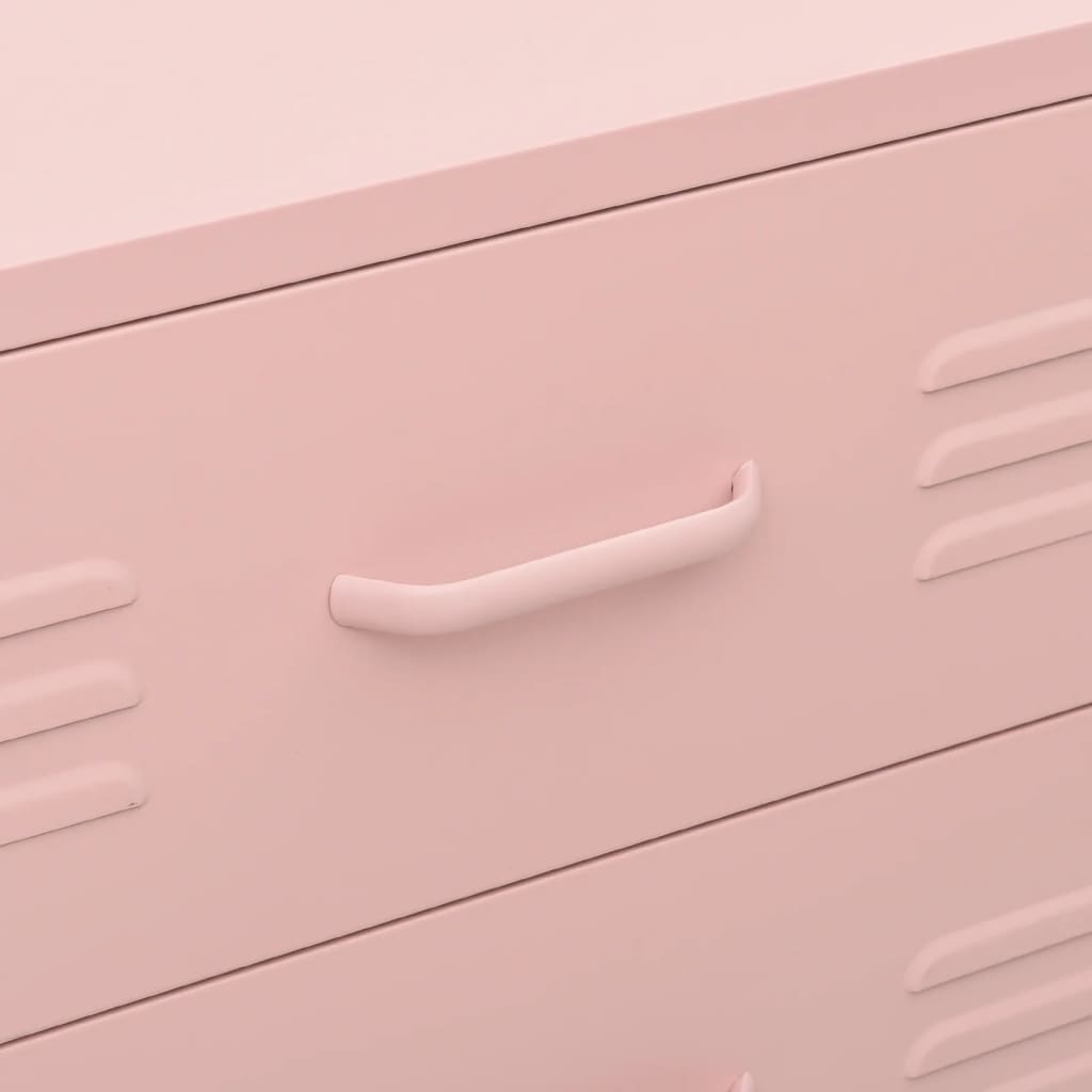 Cassettiera Rosa 80x35x101,5 cm in Acciaio - homemem39