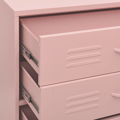 Cassettiera Rosa 80x35x101,5 cm in Acciaio - homemem39