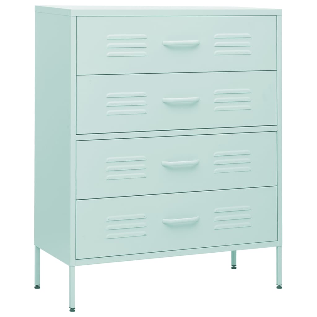 Cassettiera Menta 80x35x101,5 cm in Acciaio - homemem39