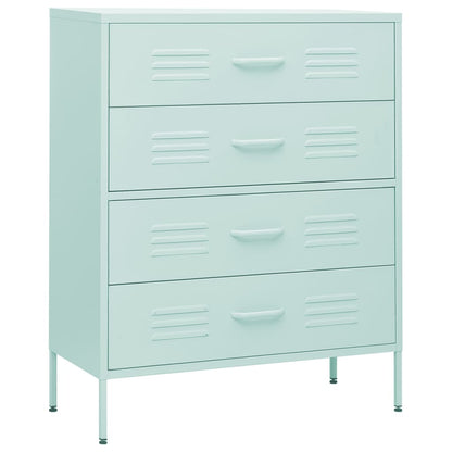 Cassettiera Menta 80x35x101,5 cm in Acciaio - homemem39