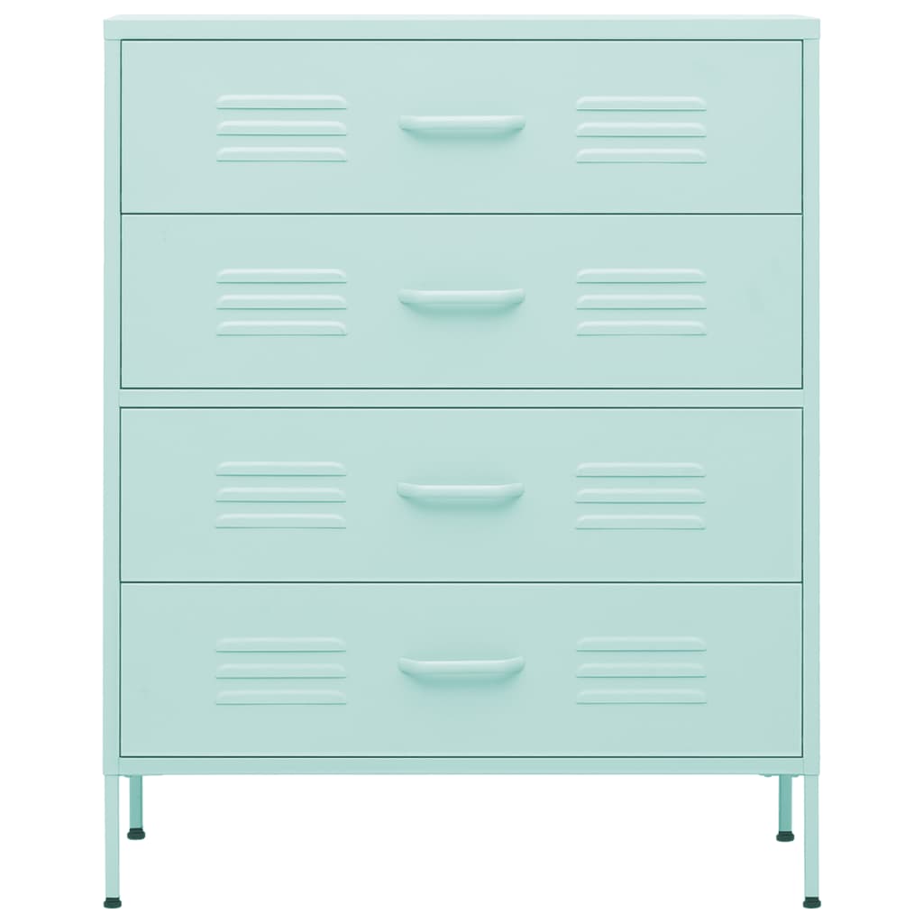 Cassettiera Menta 80x35x101,5 cm in Acciaio - homemem39