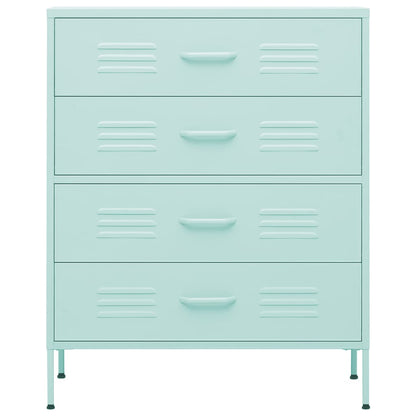 Cassettiera Menta 80x35x101,5 cm in Acciaio - homemem39