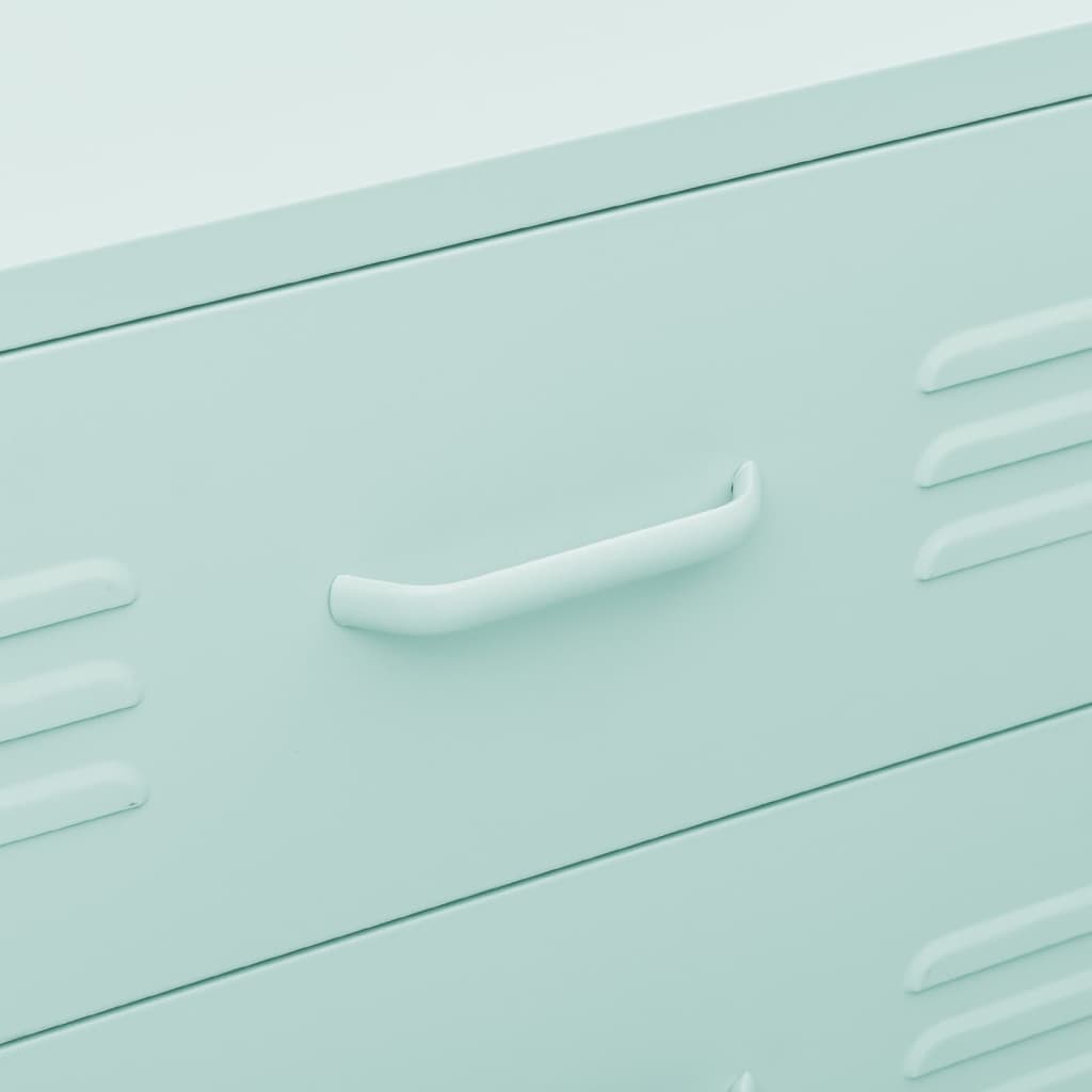 Cassettiera Menta 80x35x101,5 cm in Acciaio - homemem39