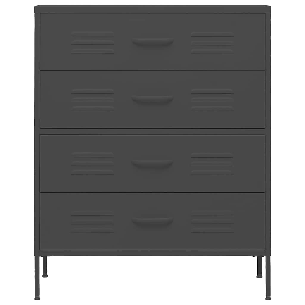 Cassettiera Antracite 80x35x101,5 cm in Acciaio | homemem39