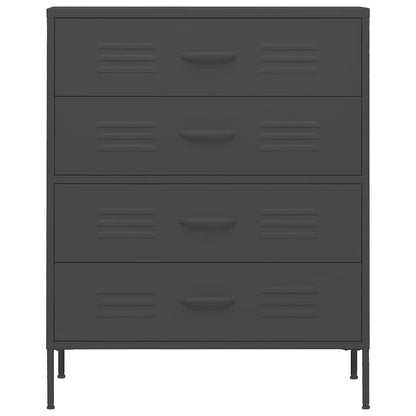 Cassettiera Antracite 80x35x101,5 cm in Acciaio | homemem39