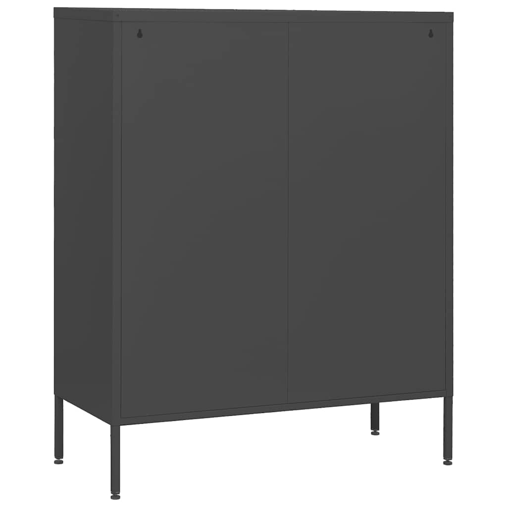 Cassettiera Antracite 80x35x101,5 cm in Acciaio | homemem39