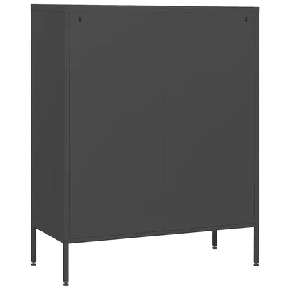 Cassettiera Antracite 80x35x101,5 cm in Acciaio | homemem39
