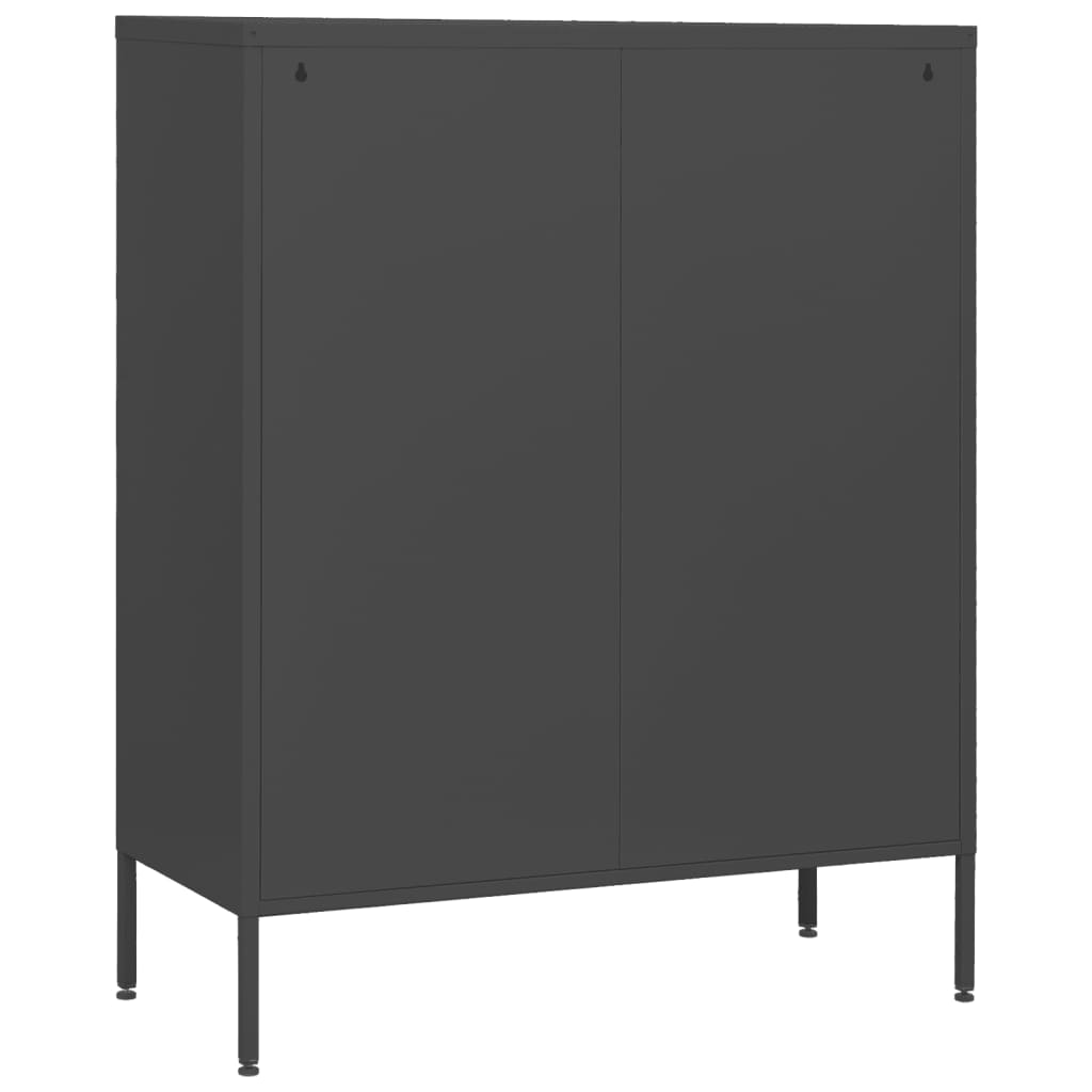 Cassettiera Antracite 80x35x101,5 cm in Acciaio - homemem39