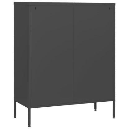 Cassettiera Antracite 80x35x101,5 cm in Acciaio - homemem39