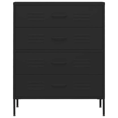 Cassettiera Nera 80x35x101,5 cm in Acciaio