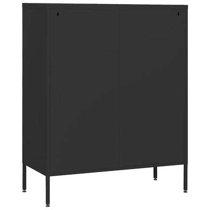 Cassettiera Nera 80x35x101,5 cm in Acciaio