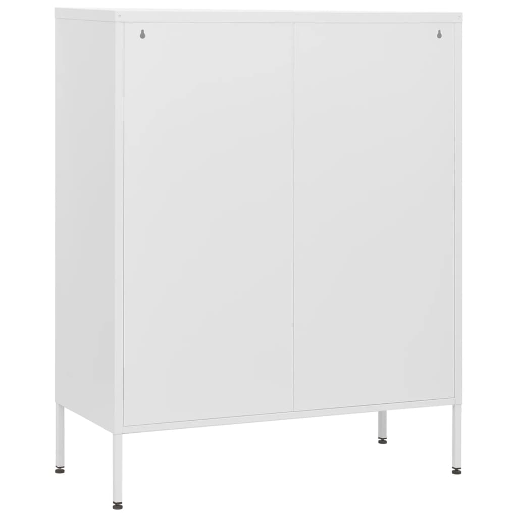 Cassettiera Bianca 80x35x101,5 cm in Acciaio | homemem39