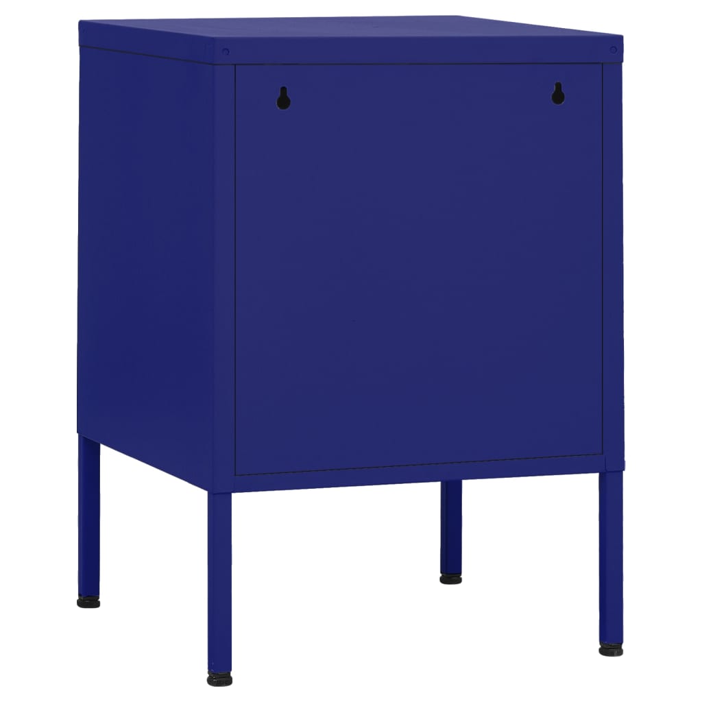 Comodino Blu Marino 35x35x51 cm in Acciaio | homemem39