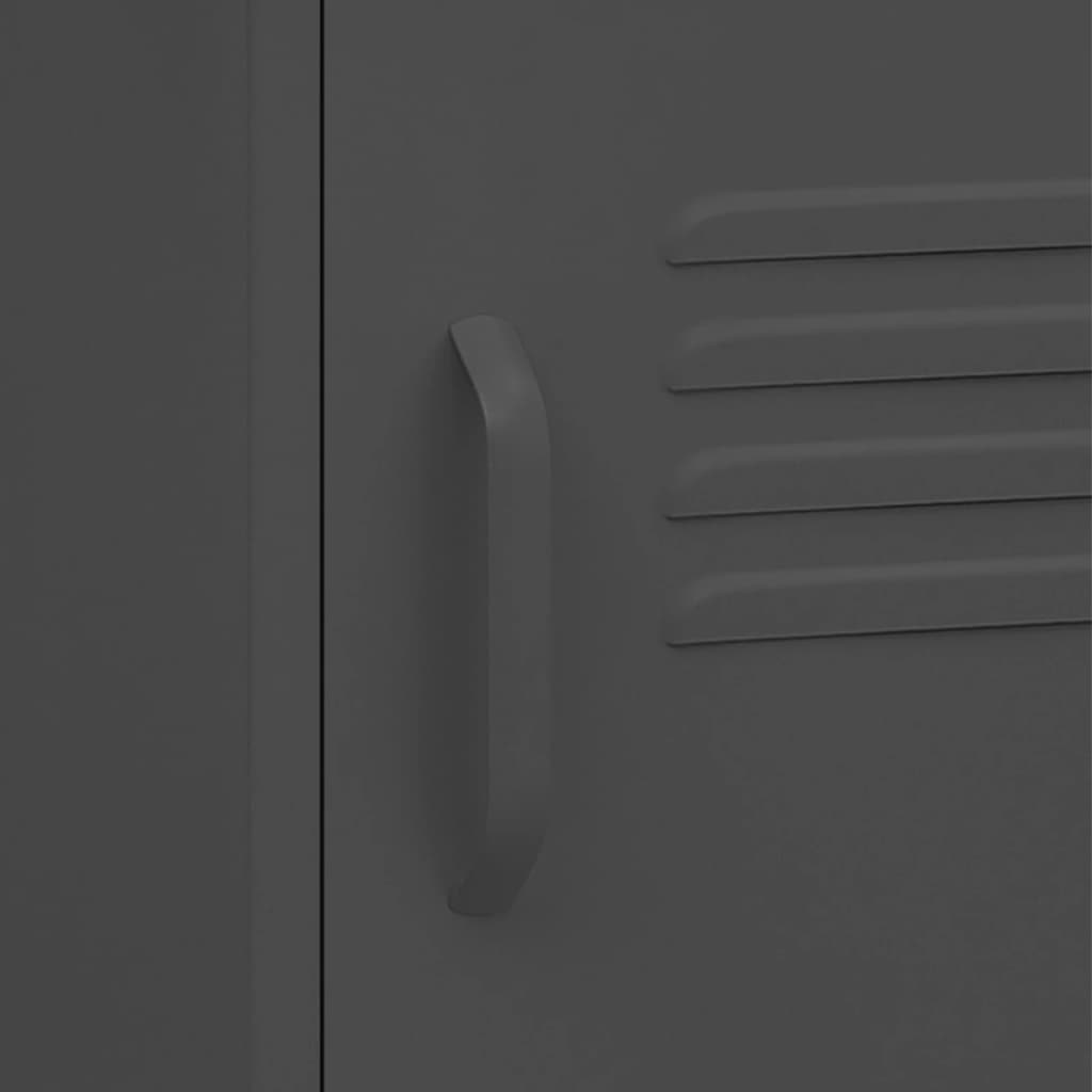 Comodino Antracite 35x35x51 cm in Acciaio - homemem39