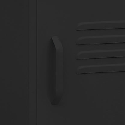 Comodino Nero 35x35x51 cm in Acciaio - homemem39