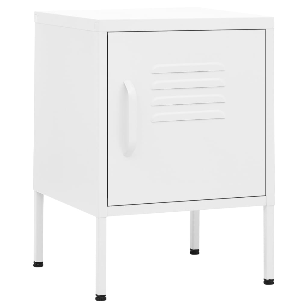 Comodino Bianco 35x35x51 cm in Acciaio | homemem39