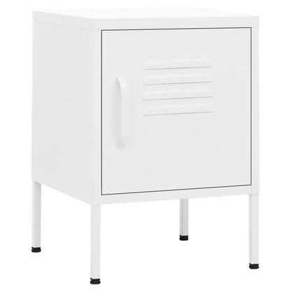 Comodino Bianco 35x35x51 cm in Acciaio | homemem39