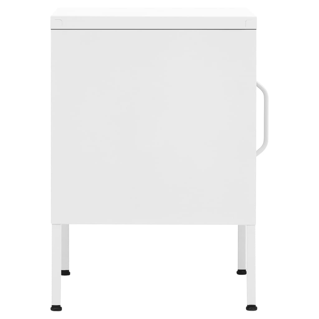 Comodino Bianco 35x35x51 cm in Acciaio | homemem39