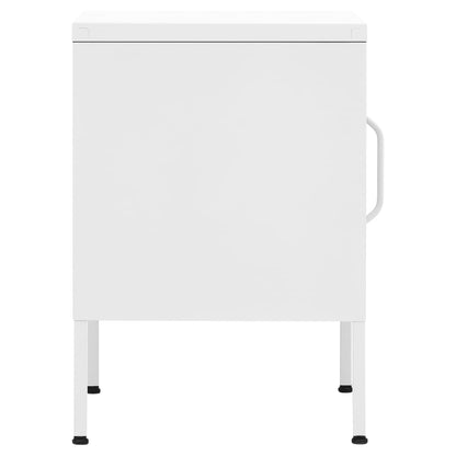 Comodino Bianco 35x35x51 cm in Acciaio | homemem39
