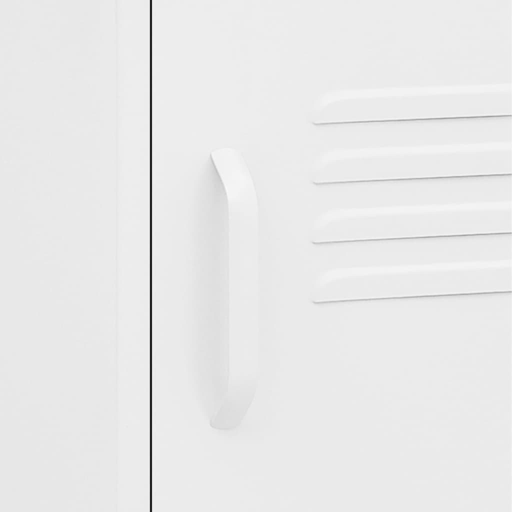 Comodino Bianco 35x35x51 cm in Acciaio - homemem39