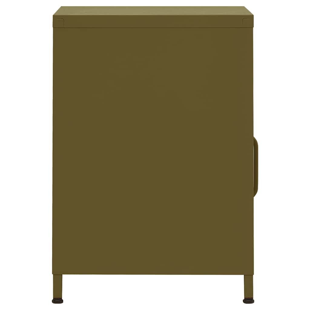 Comodino Verde Oliva 35x35x51 cm in Acciaio