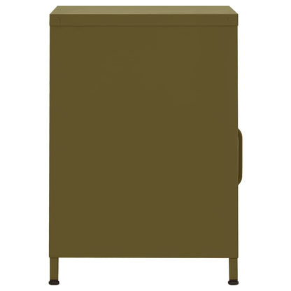 Comodino Verde Oliva 35x35x51 cm in Acciaio