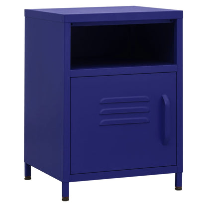 Comodino Blu Marino 35x35x51 cm in Acciaio | homemem39