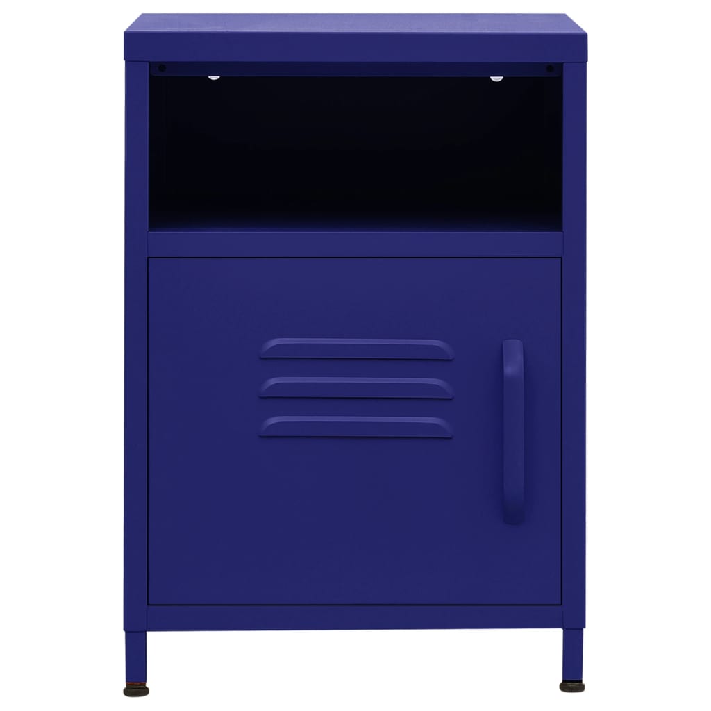 Comodino Blu Marino 35x35x51 cm in Acciaio | homemem39